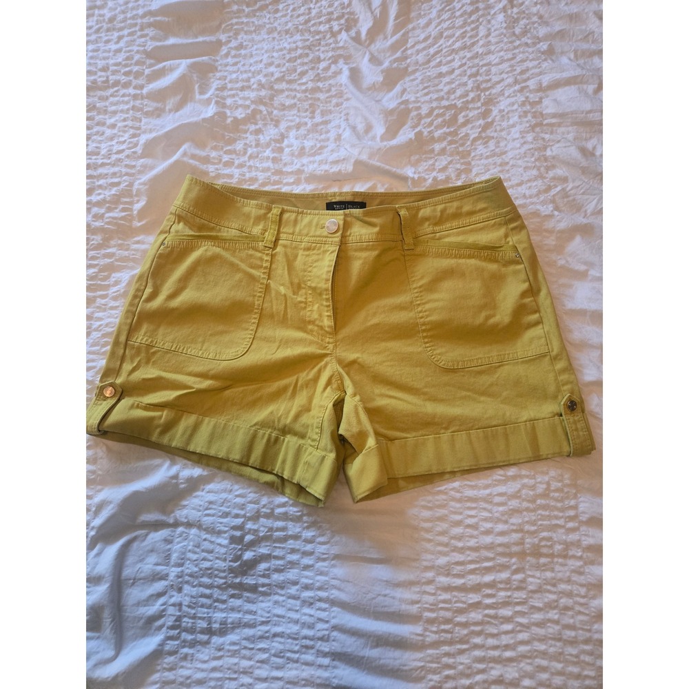 White House Black Market Chartreuse Utility Cuffed Shorts Size 12